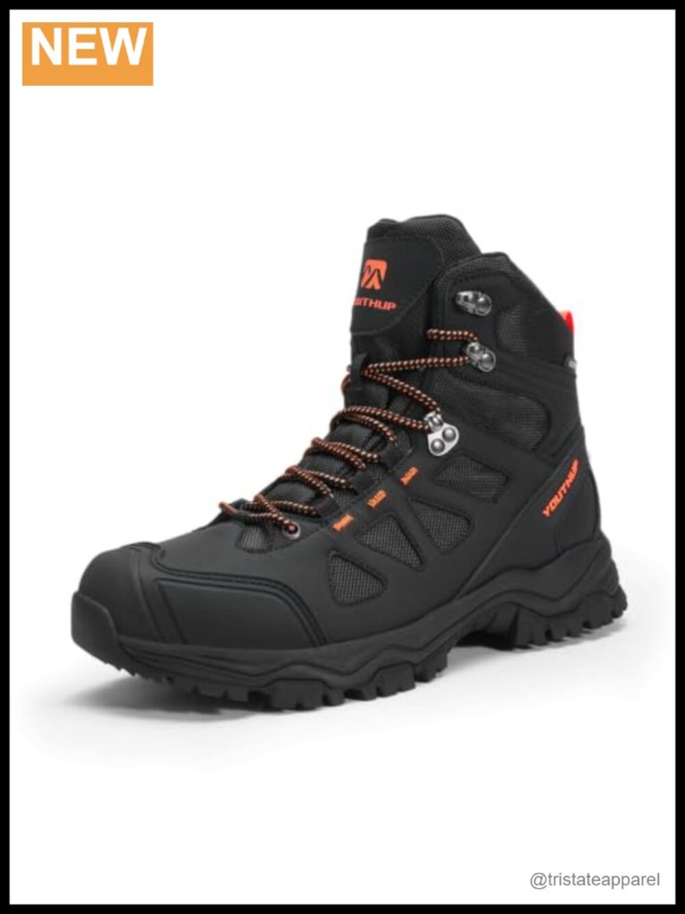 YOUTHUP Men's Waterproof Hiking Boots Lightweight Anti-Slip Ankle Outdoor